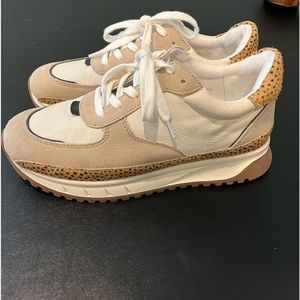 Madewell Kickoff Trainer Sneakers Leather and Spot Dot Calf Hair Women’s Sz. 7M